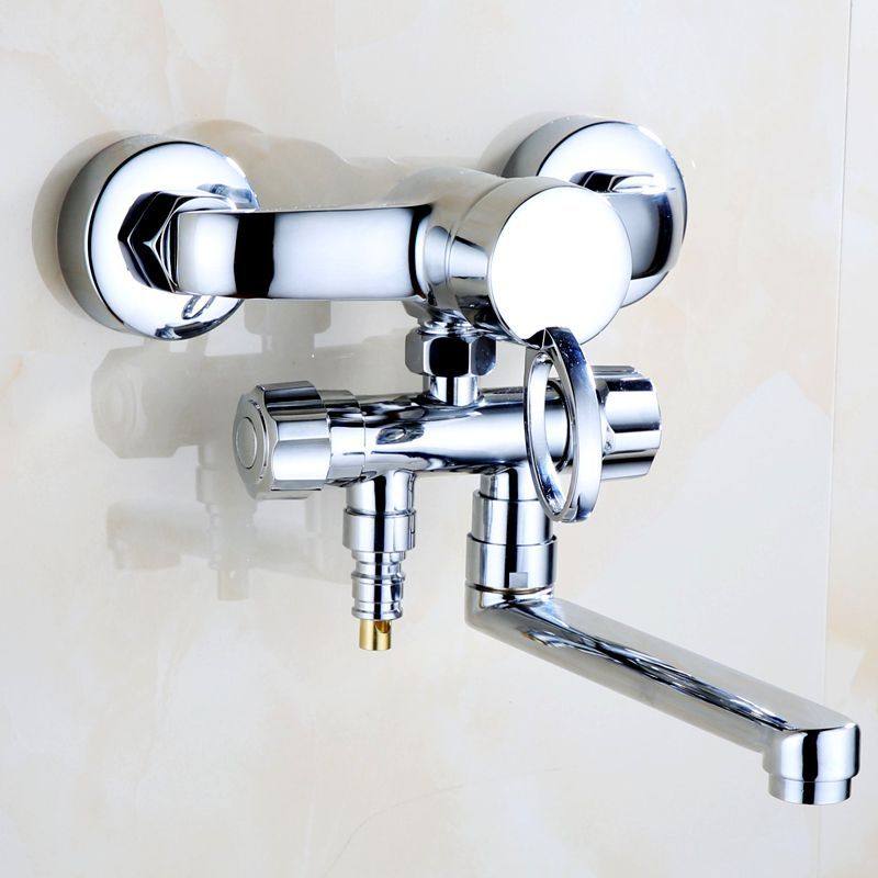 暗装二进二出双控冷热淋浴花洒混水阀加长出水管浴缸洗衣机水龙头