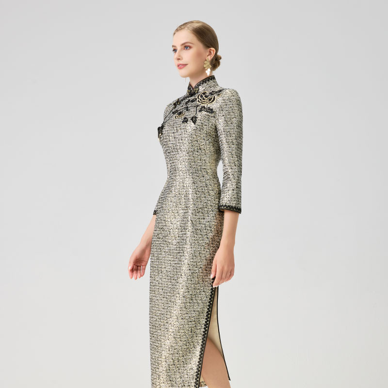 品尚华服晚宴商务绣花改良旗袍