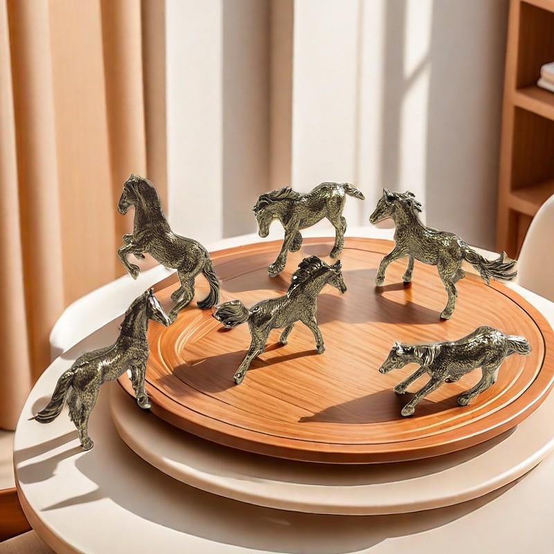 微景观摆件装饰品小马摆件多肉盆景装饰造景动物小摆件白马枣红马