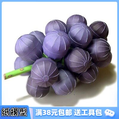 3D纸模型手工diy礼物 仿真水果 巨峰葡萄