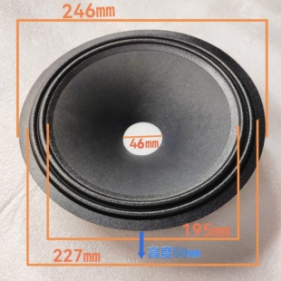 10寸布边45芯喇叭纸盆锥盆鼓纸 2折线布边紧压盆喇叭轻薄净重14克