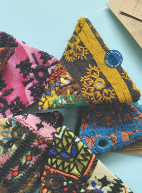 I.D.R. LLC | 现货日本进口印度手工古布刺绣饰品收纳包一物一拍