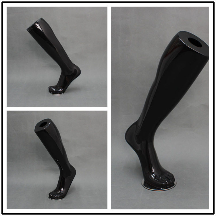 透明男中腿模特 足球袜男腿袜脚模 黑色男款中筒长袜模型镂空拍照