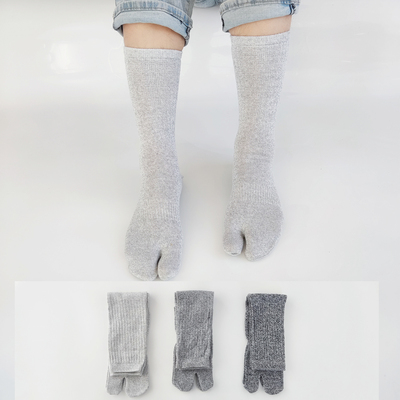 秋冬季男士高筒二趾袜分趾袜子中筒日本木屐袜马蹄鞋袜个性两指头