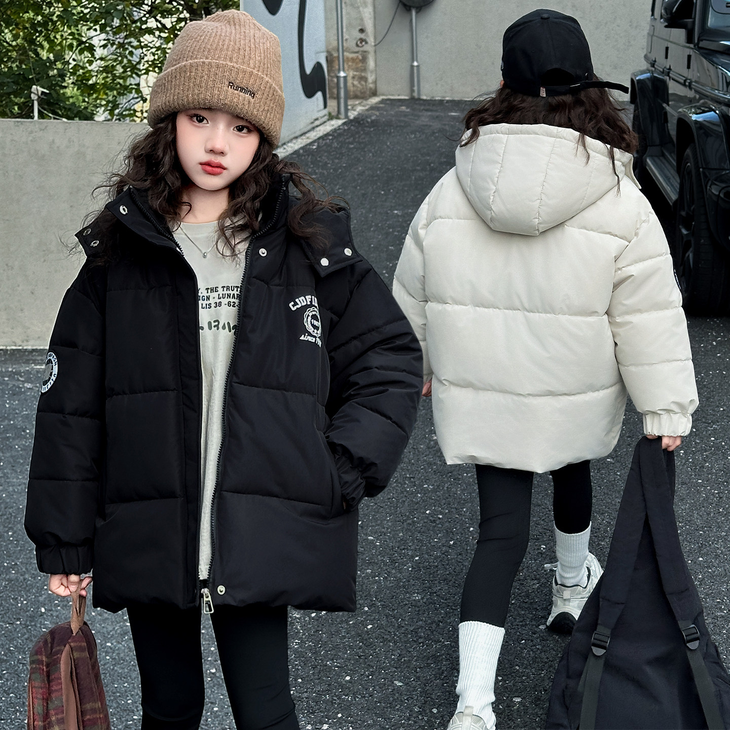 女童棉服2025新款洋气儿童冬装加厚保暖棉衣中长款韩版冬装外套潮