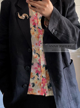 AnnieJewelry满钻珍珠扭状胸针