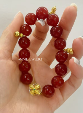 AnnieJewelry古法金红玛瑙手串