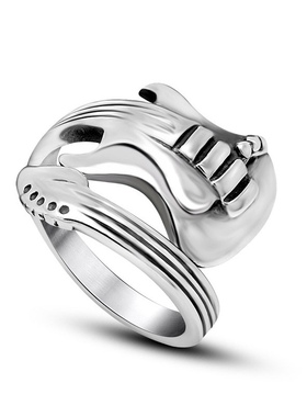 吉它钛钢开口戒指男潮牌复古百搭