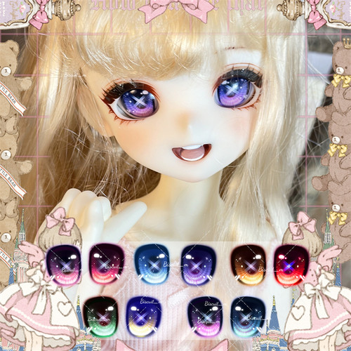 BJD娃娃16mm22mm二次元玻璃眼片OB/gsc/mdd渐变高光18mm复古压眼