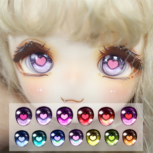 BJD娃娃1/6分娃爱心镭射自制水贴眼珠MDD软妹1/4分玩偶二次元压眼
