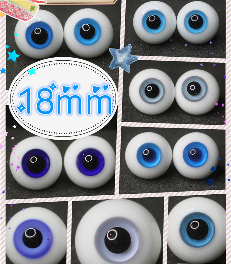 眼睛浅蓝色日常少女玻璃bjd娃娃