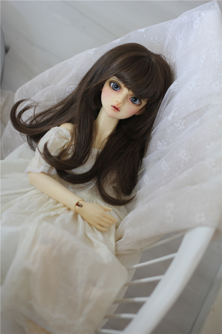 BJD娃娃假发1/3分4分娃棕色假毛