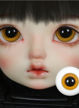 BJD娃娃黑瞳眼珠1/3分1/4分棕黄色古风眼球12mm日常仿真人风眼珠