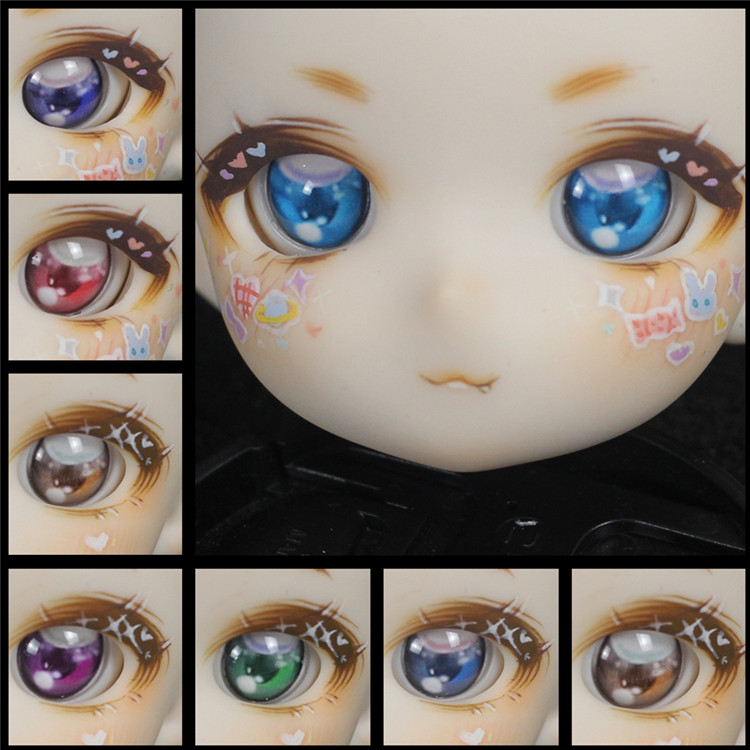 BJD娃娃眼睛蓝绿紫棕渐变卡通眼