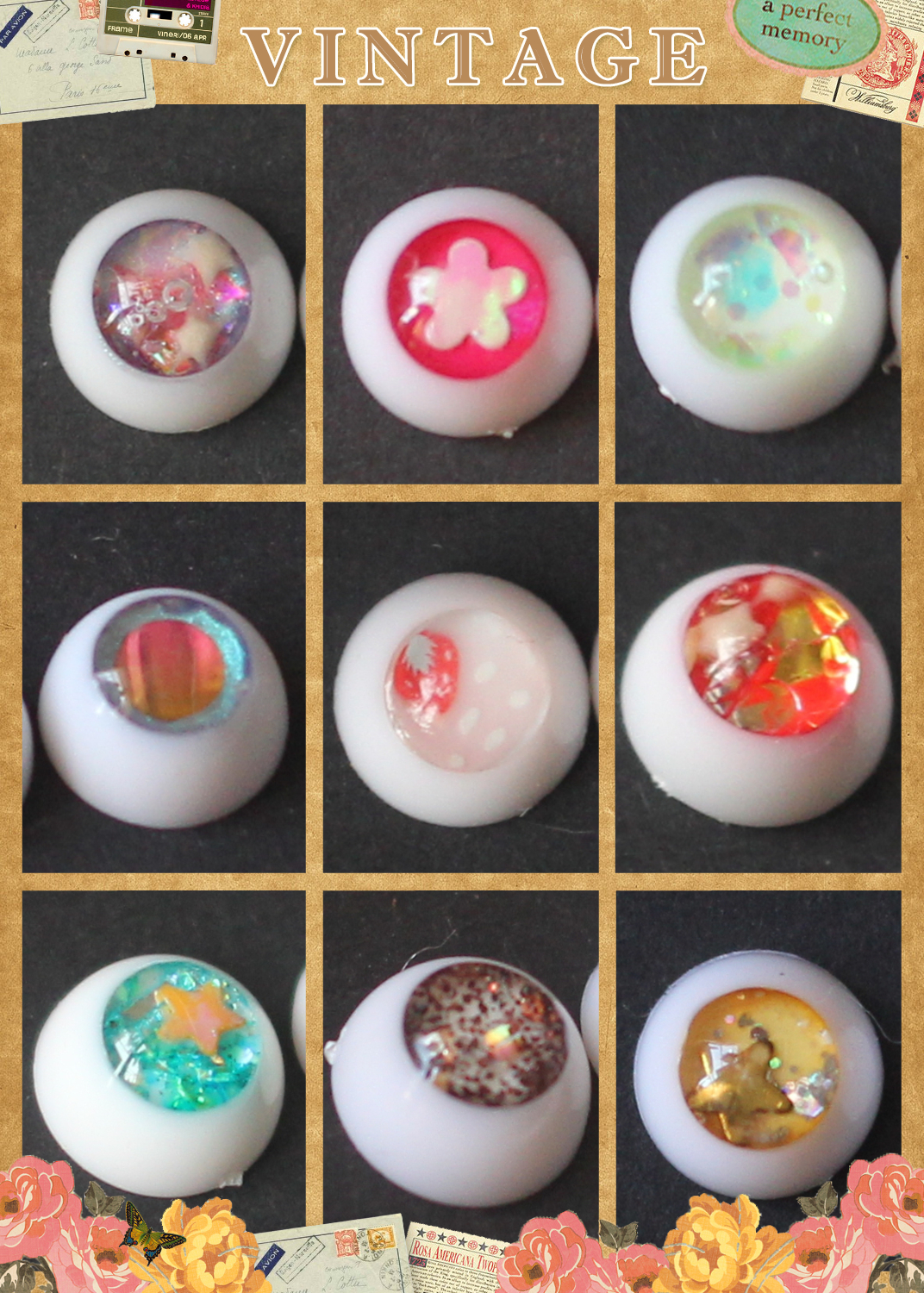 BJD娃娃眼珠1/12分精灵8mm树脂眼