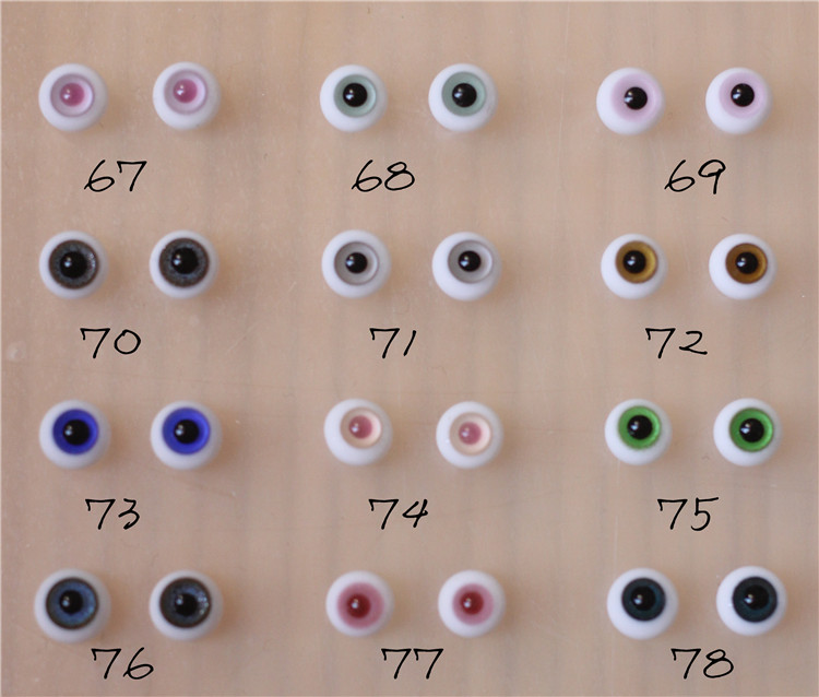 BJD娃娃1/8分12分眼睛8mm玻璃眼珠粉蓝色棕色无瞳星沙金沙眼合集