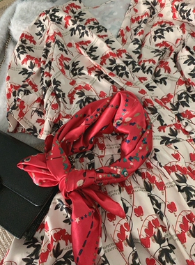 洋气性感优雅女人味丝巾小方巾