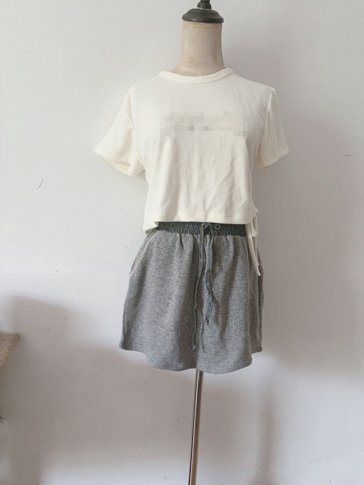 少女运动裙夏季系带休闲短裙针织卫裙春秋 学生半身裙有口袋