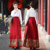 织金妆花马面裙刺绣飞机袖 足甄堡原创鱼莲说新中式 国风大码 日常春