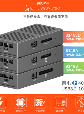 迈和伦8146雷电40G固态硬盘盒+读卡器CFA/CFB/SD兼USB3.2/3.1/3.0