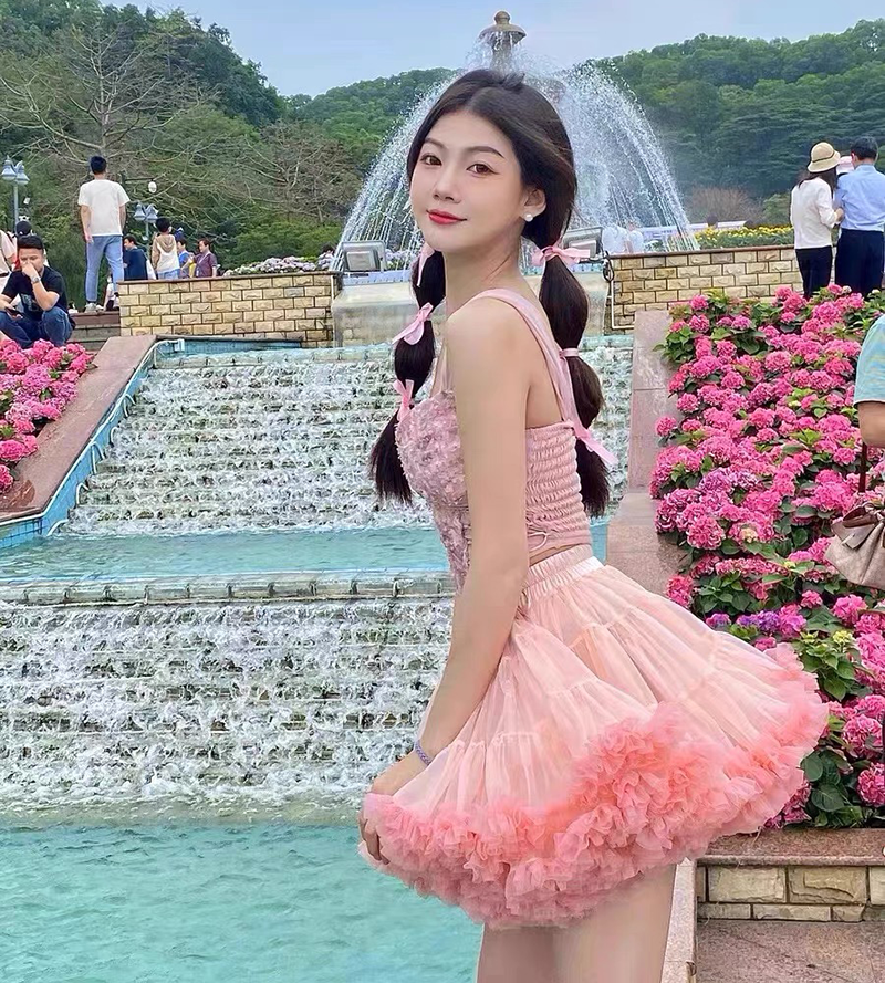 大人tutu裙兔兔裙半身裙夏季甜美在逃公主网纱成人凸凸裙短裙演出
