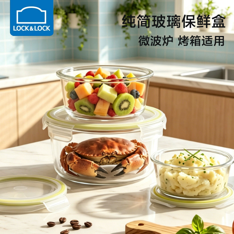 乐扣乐扣玻璃饭盒便当盒辅食盒