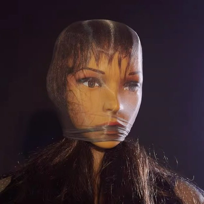 超薄油光丝袜头套男女透明油亮