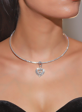 耳钉项链两件套装闪亮气质百搭