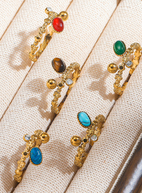 开口设计戒指百搭时尚食指戒钛钢