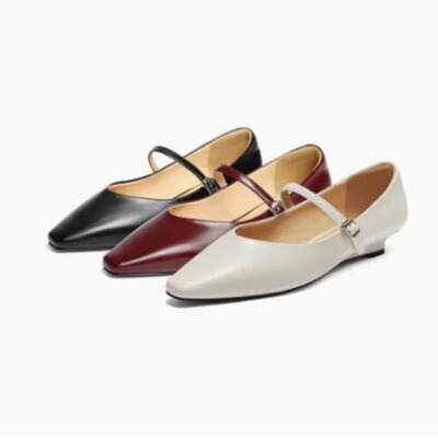 Belle/百丽一字带玛丽珍鞋浅口
