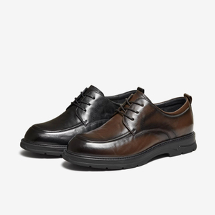 纯色舒适百搭商务休闲皮鞋 专柜正品 男鞋 新款 OFX01AM6 他她2026春季