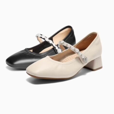 专柜正品森达2025秋款女鞋粗跟玛丽珍鞋羊皮方头浅口单鞋ZTH03CQ5