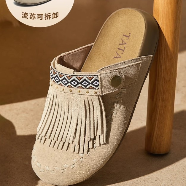 TATA/他她女舒适厚底休闲勃肯鞋