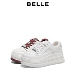 百丽2025春新款 女鞋 厚底增高小白鞋 专柜正品 运动休闲板鞋 D4M1DAM5