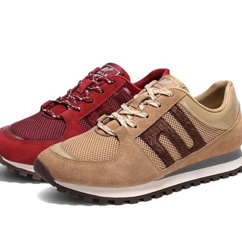 Belle百丽红色阿甘德训鞋休闲鞋