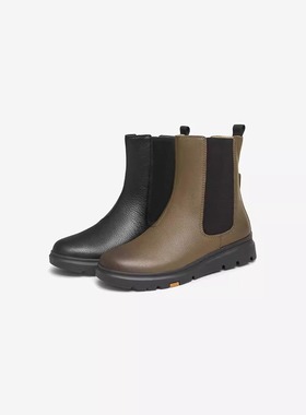 专柜正品拔佳2024冬款女切尔西靴英伦厚底通勤软底短筒靴ABN67DZ4