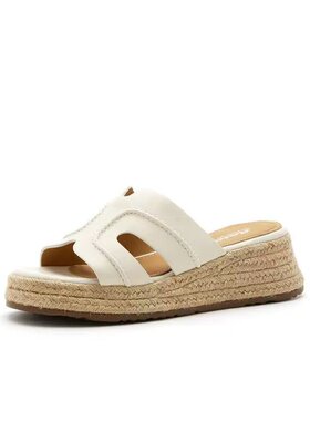 专柜正品Bata一字拖2026夏款女时尚厚底编织休闲度假拖鞋86017BT6