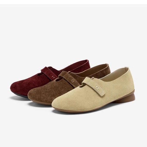 专柜正品拔佳2025秋新款女鞋百搭复古牛剖皮软底深口单鞋AYB13CA5,女鞋,深口单鞋,淘宝优惠券,粉丝福利购,淘宝优惠卷