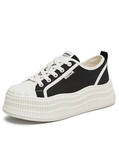 运动休闲鞋 专柜正品 板鞋 女厚底增高帆布鞋 BJ782CM4 天美意2024秋款