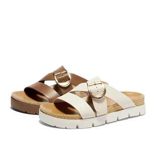 厚底勃肯鞋 专柜正品 森达2026夏款 女羊皮休闲拖鞋 4LW33BT6 休闲鞋