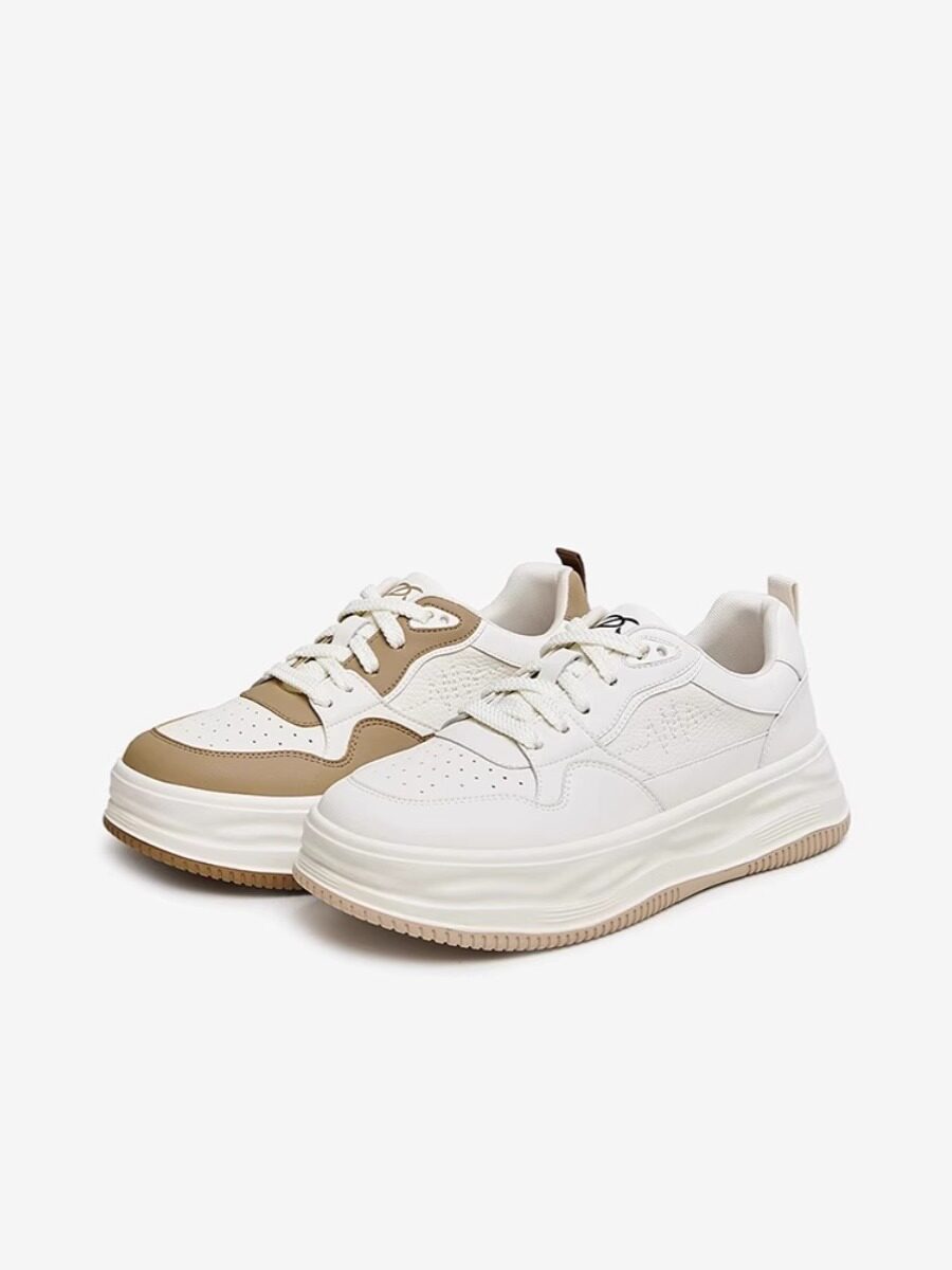 专柜正品百思图2024春季新款女鞋百搭板鞋厚底增高休闲鞋vyw02am4