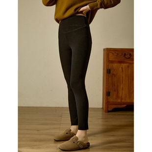 外穿无痕保暖裤 谷家 显瘦黑色发热九分裤 修身 女 高腰德绒打底裤