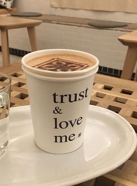 2025新款潮流一次性咖啡纸杯带盖日期可写热饮打包韩风INS设计