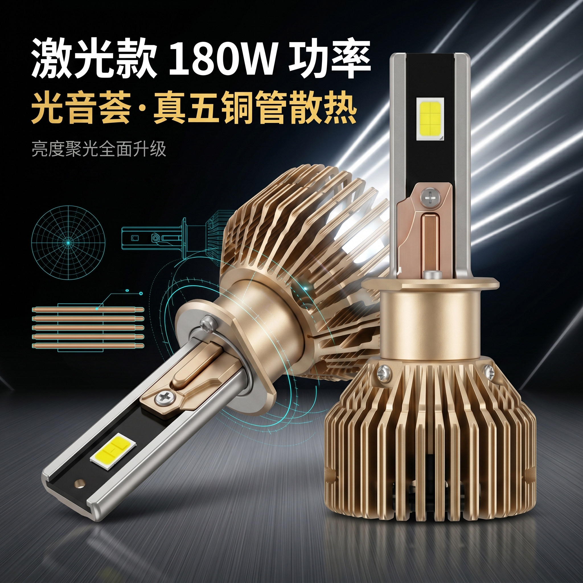 超亮汽车LED大灯光音荟远近灯