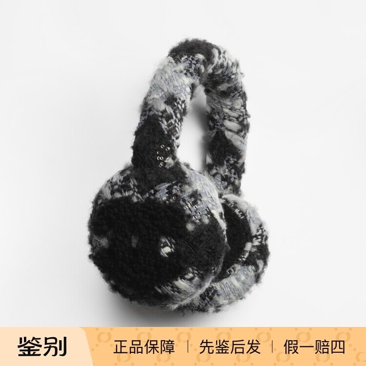 【现货】Chanel/香奈儿25N滑雪coco neige斜纹毛呢保暖耳包耳罩