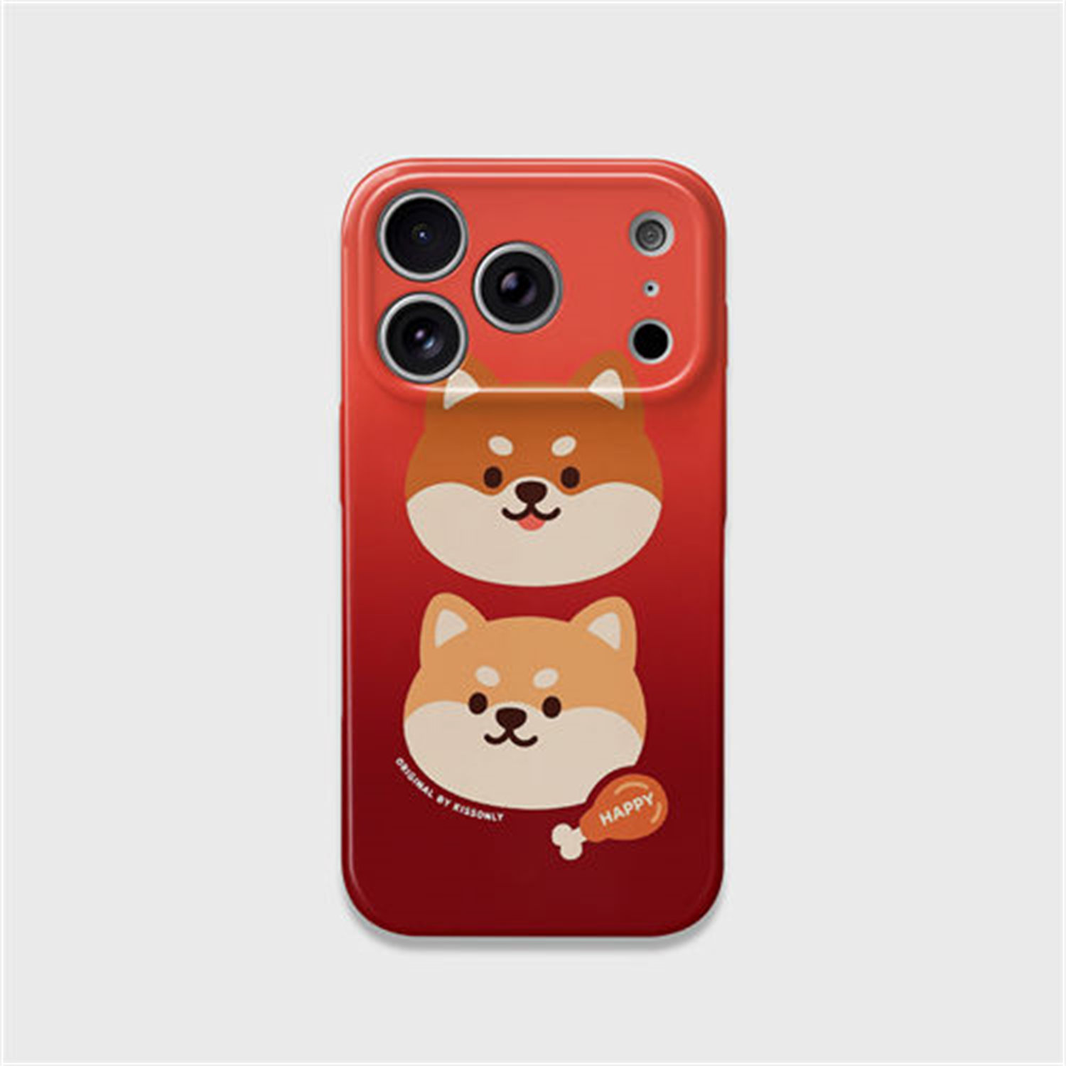 原创可爱柴犬秋田犬炸鸡腿简约简单渐变小狗狗ins风日韩系头像Q版毛孩子呆萌宠物周边光面全包边菲林手机软壳