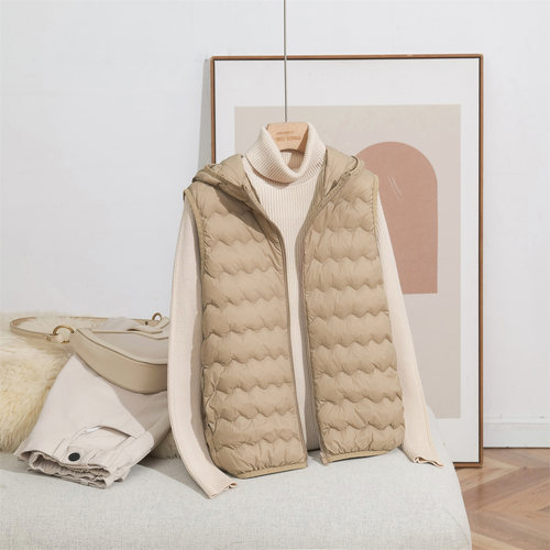 轻薄羽绒马甲女短款连帽90白鸭绒