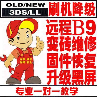 远程刷机3DS修理B9s服务A9LH无卡NEW3DSLL维修黑屏11.17在线解ban