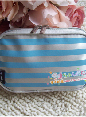 航空订制包 agnes b经典蓝色条纹化妆包收纳包航空包