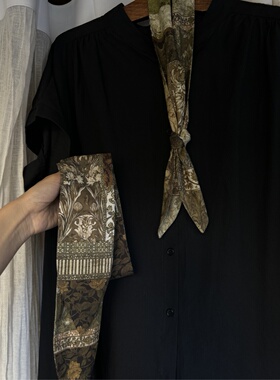 OneBlueNook 丨心爱小物 复古老花 丝巾 小领巾方巾 #6